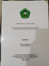 Pelayanan publik pada perusahaan daerah air minum (PDIM) Tirta Siak Pekanbaru