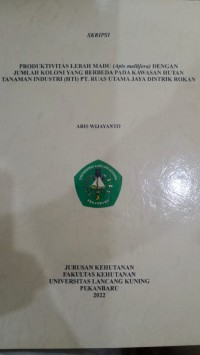 Produktivitas lebah madu (apis mellifera) dengan jumlah koloni yang berbeda pada kawasan hutan tanaman industri (HTI) PT. Ruas utama jaya distrik Rokan