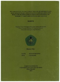 Pelaksanaan tugas camat dalam pemberdayaan masyarakat rantau kopar kabupaten rokan hilir berdasarkan peraturan pemerintah nomor 17 tahun 2018 tentang kecamatan