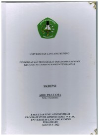 Pemberdayaan masyarakat desa di desa kuapan kecamatan tambang kabupaten kampar