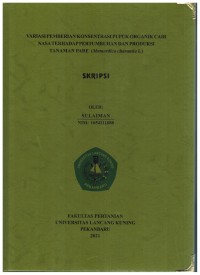 VARIASI PEMBERIAN KONSENTARASI PUPUK ORGANIK CAIR NASA TERHADAP PERTUMBUHAN DAN PRODUKSI TANAMAN PARE (MOMORDICA CHARANTIA L)