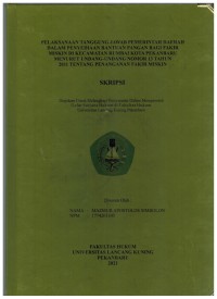 Pelaksanaan tanggung jawab pemerintah daerah dalam penyediaan bantuan pangan bagi fakir miskin dikecamatan rumbai kota pekanbaru menurut undang-undang nomor 13 tahun 2011 tentang penanganan fakir miskin