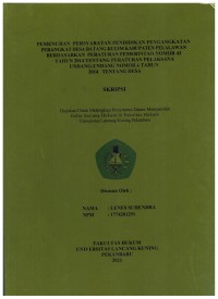 pemenuhan persyaratan pendidikan pengangkatan perangkat desa Batang Kulim Kabupaten Pelalawan Berasarkan peraturan pemerintah nomor 43 tahun 2014 tentang peraturan pelaksana undang -undang Nomor 6 Tahun 2014 Tentang Desa