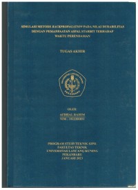 Simulasi Metode Backpropagation Pada Nilai Durabiltas Dengan Pemanfaatan Aspal Starbit Terhadap Waktu Perendaman