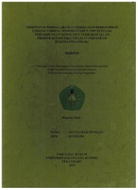 Efektivitas Norma LaranganPeriklanan Berdasarkan Undang-Undang Nomor 8 Tahun 1999 Tentang Perlindungan Konsumen Terhadap Iklan Produk Kosmetika Melalui Isntagram di Kota Pekanbaru