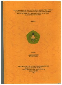 Kearifan Lokal Tradisi Mambantai Kobau Manyambuik BulanSuci Ramadhan Pada Desa KotoKombu Kecamatan Hulu Kuantan Kabupaten Singingi