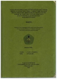 Upaya Penyelidikan Dalam Menanggulangi Tindak Pidana Hak Cipta  Video Compact Disc Bajakan Di Kota Pekanbaru Berdasarkan Undang-Undang Nomor 28 Tahun 2014 Tentang Hak Cipta Di Kaontor Wilayah Hukum Dan Ham Provinsi Riau