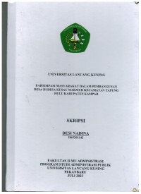 Partisipasi Masyarakat Dalam Pembangunan Desa Di Desa Kusau Kecamatan Tapung Hulu Kabupaten Kampar