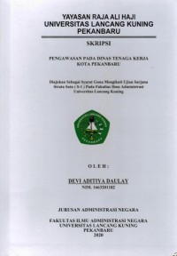 Pengawasan Pada Dinas Tenaga Kerja Kota Pekanbaru