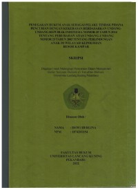 Penegakan HukumAnak Sebagai Pelaku Tindak Pidana Pencurian Dengan Kekerasan Berdasarkan Undang-Undang Republik Indonesia Nomor 35 Tahun 2014 Tentang Perubahan Atas Undang-Undang Nomor 23 Tahun 2002 Tentang Perlindungan Anak Di Wilayah Kepolisian Resor Kampar