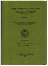 Tanggung Jawab Hukum Pelaku Usaha Terhadap Sediaan Farmasi Obat Tradisional Berdasarkan Undang-Undang Nomor 36 Tahun 2009 Tentang Kesehatan