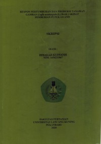 Respon Pertumbuhan dan Produksi Tanaman Gambas (Luffa acutangula (L) Roxb) Akibat Pemberian Pupuk Guano