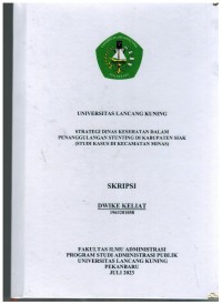 Strategi Dinas KesehatanDalam Penanggulangan Stunting DiKabupaten Siak (Studi Kasus Di Kecamatan Mnas)