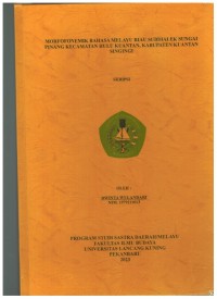 Morfofonemik Bahasa Melayu riau Subdialek Sungai Pinang Kecamatan, Kabupaten Kuantan Singingi