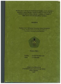 Penegakan Hukum Terhadap Perbuatan Asusila Di Kota Pekanbaru Berdasarkan Peraturan Daerah Kota Pekanbaru Nomor 12 Tahun 2008 Tentang Ketertiban Sosial