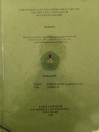 Pertanggungjawaban Pembatalan CASH ON DELIVERY Pada Cargo J&T Di Kecamatan Kandis