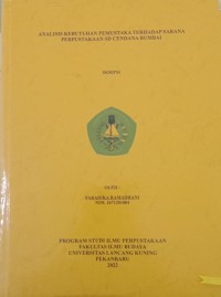 Analisis kebutuhan pemustaka terhadap sarana perpustakaan sd Cendana Rumbai