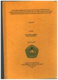 Pengaruh Perataan Laba Dan Ukuran Perusahaan Terhadap Reaksi Pasar Perusahaan Minyak DanGas Yang Terdaftar DiBursa Efek Indonesia (BEI) Tahun 2017-2019