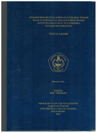 Analisis Rehabilitasi Jaringan SUTM 20KV Feeder Salacia Jurusan Lalang Guna Mengurangi Jatuh Tegangan DI PT PLN (Persero) ULP Siak Sri Indrapura