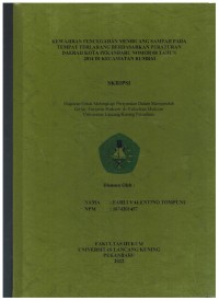 Kewajiban Pencegahan Membuang Sampah Pada Tempat Terlarang Berdasarkan Peraturan Daerah Kota Pekanbaru Nomor 08 Tahun 2014 Di Kecamatan Rumbai