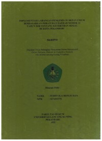 Implementasi Larangan Pengemis Di Depan Umum Berdasarkan Peraturan Daerah Nomor 12 Tahun 20085 Tentang Ketertiban sosial di Kota Pekanbaru