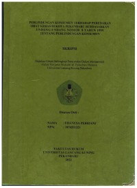 Perlindungan Konsumen Terhadap Peredaran Obat Keras DI Kota Pekanbaru Berdasarkan Undang-Undang Nomor 8 Tahun 1999 Tentang Perlindungan Konsumen