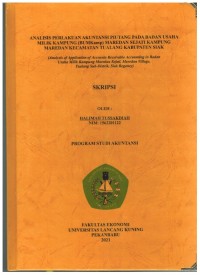 Analisis Perlakuan Akuntansi Piutang Pada Badan Usaha Milik Kampung (BUMKamp) Maredan Sejati Kampung Maredan Kecamatan Tualang Kabupaten Siak