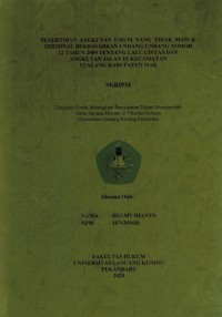 Penertiban Angkutan Umum Yang Tidak Masuk Terminal Berdasarkan Undang-Undang Nomor 22 Tahun 2009 Tentang lalu lintas dan Angkutan Jalan di Kecamatan Tualang Kabupaten Siak