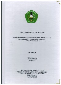 Collaborative Governance Dalam Pengelolaan Sampah Di Kelurahan Tabek Gadang Kota Pekanbaru