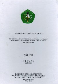 Pengelolaan Aset kendaraan Roda 4 Di Badan Pengelolaan Keuangan Dan Aset Derah Provinsi Riau