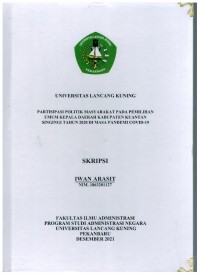 Partisipasi politik masyarakat pada pemilihan umum kepala daerah kabupaten Kuantan Singingi tahun 2020 di masa pendemi covid-19