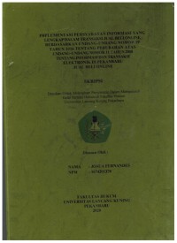 Implementasi Persyaratan Informasi Yang Lengkap dalam Transaksai Jual Beli Online Berdasarkan Undang Undang Nomor 19 Tahun 2016 Tentang Perubahan Atas Unadang-Undang Nomor 11 Tahun 2008 Tentang Informasi dan Transaksi Elektronik di Pekanbaru Jual Beli Online