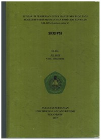 Pengaruh Pemberian Pupuk HantuNPK Jago Tani Terhadap Pertumbuhan Dan Produksi Tanaman  Selada (Lactuuca sativa L)