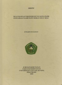 Nilai Manfaat ekonomi HUtan Kota Pasir Pangaraian Kabupaten rokan Hulu Riau