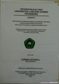 Implementasi program beras sejahtera (RASTRA) di kel. pematang pudu kec. mandau Kab. Bengkalis