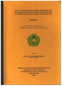 Evaluasi Kesesuaian Subjek Skripsi Dengan Roadmad Penelitian Di Fakultas Kehutanan Universitas Lancang Kuning Tahun 2017-2021