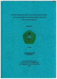 Sistem Pendukung Keputusan Dalam Menentukan Unit Usaha Baru Pada BUMDes Di Desa Pesaguan Dengan Metode Saw