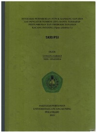 Interaksi Pemberian Pupuk KandangSapi Dan Zat Pengatur Tumbuh (ZPT) Hantu Terhadap Pertumbuhan DanProduksi TanamanKacangPanjang(Vigna cylindrica L)