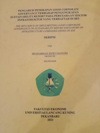 Pengaruh penerapan good corporate governance terhadap pengungkapan sustainability report pada perusahaan sektor infrastruktur yang terdaftar di BEI