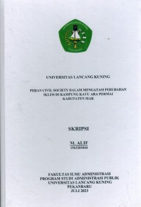 PeranCivil Society Dalam Mengatasi Perubahan Iklim Di Kampung Kayu Ara Permai Kabupaten Siak