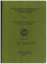 Pertanggung Jawaban Hukum Terhadap Pelaku Tindak Pidana Yang Dilakukan Orang Dalam Gangguan Jiwa (ODGJ) Di Kepolisian Resor Siak