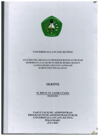 Analisis Pelaksanaan Program Bantuan Rumah Sederhana Layak Huni (RSLH) di Keluarahan Langgam Kecamatan Langgam Kabupayen Pelalawan