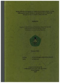 Perlindungan Hukum Terhadap Tersangka Yang dihakimi Masyarakat di Kepolisian sektor Tenayan Raya Kota Pekanbaru