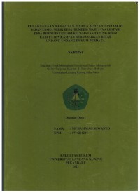 Pelaksanaan Kegiatan Usaha Simpan Pinjam Di Baan Usaha Milik Desa (BUMDES) Maju Jaya LestariDesa Beringin LestariKecamatan Tapung Hilir KabupatenKampar Berdasarkan KUHP