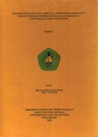 Analisis Penggunaan E-DDC Dalam Pengklasifikasian Bahan Pustaka Di Perpustakaan Lingkungan Universitas Lancang Kuning