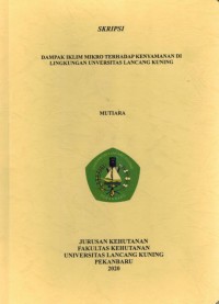 DampakIklim Mikro Terhadap Kenyamanan di Lingkungan Universitas Lancang Kuning