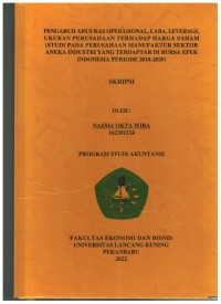 Pengaruh Arus Kas Operasional, Laba, Lecerage, Ukuran perusahaan Terhadap Harga Saham (Studi Pada Perusahaan ManufakturSektor Aneka Industri Yang Terdaftar Di Bursa Efek Indonesia Perode 2018-2020)