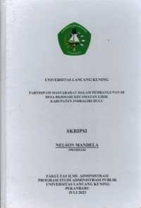 Partisipasi Masyarakat Dalam Pembangunan di Desa Rejosari Kecamatan Lirik Kabupten Indragiri Hulu