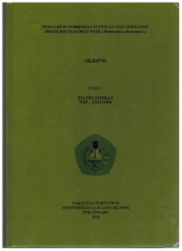 Pengaruh Pemberian Pupuk Guani terhadap Produksi Tanaman Pare (Momordica Charantia L)