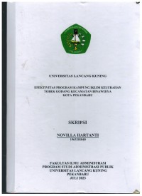 Efektivitas Program Kampung Iklim Kelurahan Tobek Godang Kecamatan Binawidya Kota Pekanbaru